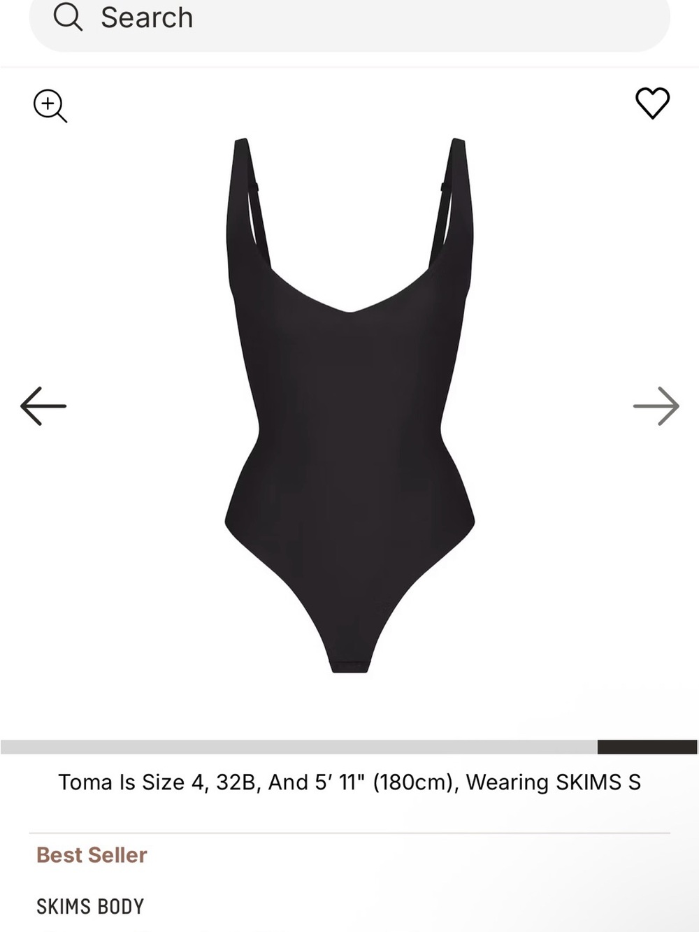 SKIMS Black Sculpting Bodysuit with Adjustable Straps